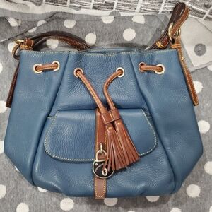 Dooney & Bourke Blue and Brown Shoulder Bag